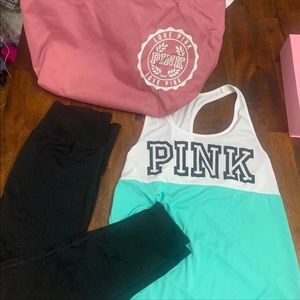 VS PINK Leggings, Shirt, and Tote Bundle